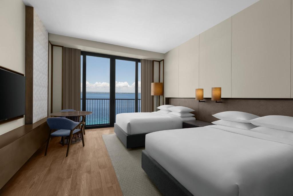 Double Room with Two Double Beds, Balcony and Ocean View